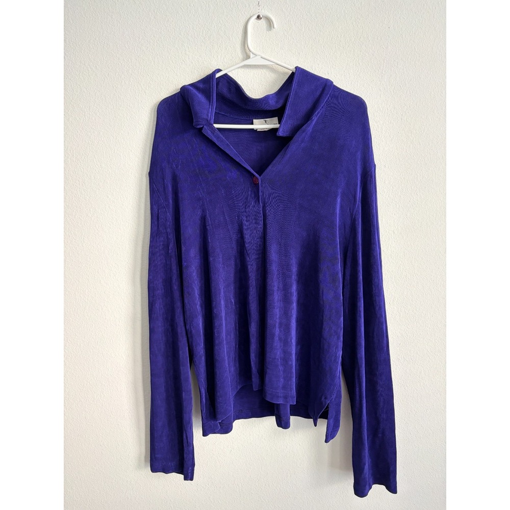 Vintage The Travel Collection Sweater Womens Deep Purple Ribbed Knit USA Made